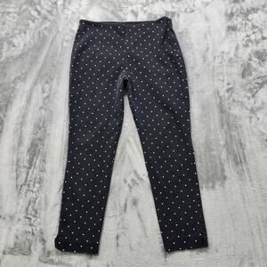 Old Navy Pants Women 14 Black White Polka Dot Wow Ankle High Rise Stretch Preppy
